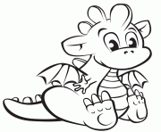 bebe dragon facile adorable dessin à colorier