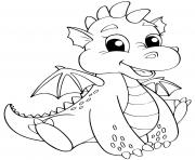 Coloriage bebe dragon facile avec un sourire