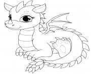 Coloriage dragon facile avec de petites ailes dessin
