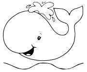 Coloriage baleine de cuvier sur la mer eau animal marin dessin