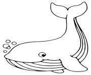 Coloriage baleine avec un joli soleil dessin