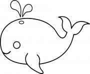 Coloriage baleine facile maternelle