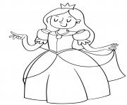 princesse avec une jolie robe royale cp facile dessin à colorier
