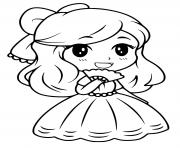 princesse barbie kawaii cp facile dessin à colorier