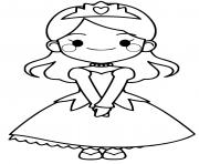 princesse facile jeune fille dessin à colorier
