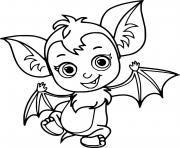 Coloriage petite Happy chauve souris