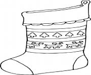 Coloriage bas de noel avec un pere noel et trompette dessin