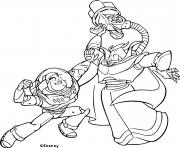 Buzz combat son ennemi Zurg dessin à colorier