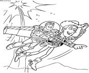 Buzz l Eclair vole avec Woody dessin à colorier