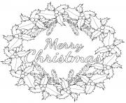 Coloriage belle couronne noel facile simple avec pere noel dessin