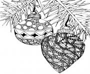 Coloriage adulte mandala boules de noel dessin