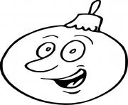 Coloriage boule de noel avec des yeux et un sourire dessin