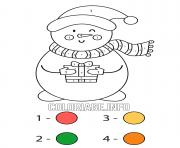 bonhomme de neige avec un cadeau magique noel dessin à colorier