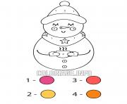 bonhomme de neige avec un chocolat chaud pour se rechauffer magique noel dessin à colorier