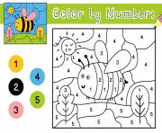 abeille soleil et arbres magique cp par numero dessin à colorier