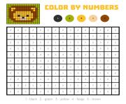 lion pixel magique cp dessin à colorier