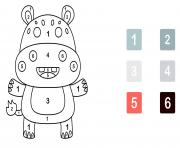 hippopotame magique maternelle facile dessin à colorier