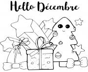 hello december en anglais bonjour decembre dessin à colorier