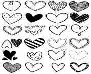 motifs coeurs pattern hearts dessin à colorier