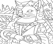 Coloriage chat par britto dessin
