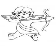 Coloriage Cupidon ours avec un grand coeur dessin