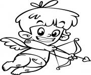 Coloriage Cupidon dessine son arc et fleche dessin