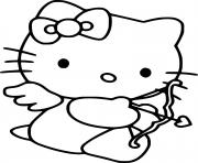 Cupidon Hello Kitty dessin à colorier