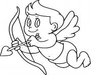 Coloriage cupidon cartoon avec arc et une fleche dessin