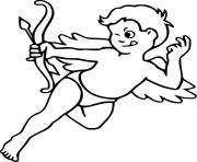 Coloriage petit cupidon fleche de lamour dessin