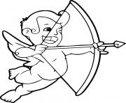cupidon avec un arc dessin à colorier