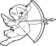 Coloriage cupidon a tire sa fleche de lamour dessin