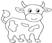 vache animaux de la ferme facile dessin à colorier
