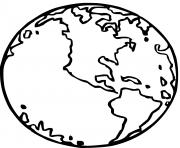 planete terre amerique dessin à colorier