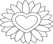 Coloriage journee internationale des droits des femmes fleurs en forme de coeur dessin