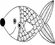 poisson davril rouge blague dessin à colorier