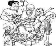 Coloriage disney encanto la fantastique famille Madrigal dessin
