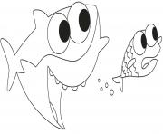 Coloriage anniversaire de baby shark thematique requin dessin