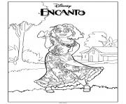 Coloriage Mirabel sur une balancoire Encanto disney dessin