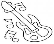Coloriage guitare instrument de musique dessin