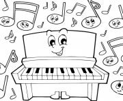 piano et notes de musique maternelle dessin à colorier
