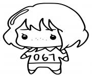 Coloriage mini joueur 067 squidgame girl dessin