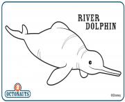 river dolphin octonaute creature dessin à colorier