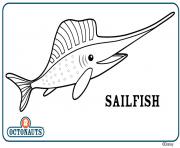 sailfish octonaute creature dessin à colorier