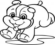 Coloriage petit chiot chien dessin