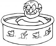 Coloriage garfield fait une piscine remplie de lait dessin