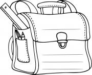 Coloriage cartable pochoir sac a dos dessin