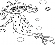 ladybug mermaid sirene miraculous dessin à colorier