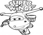 Coloriage Jett adore faire le tour du monde Super Wings dessin