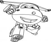 Coloriage Jett adore faire le tour du monde Super Wings dessin