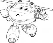 Coloriage Super Wings Mira Avion Vert et Blanc